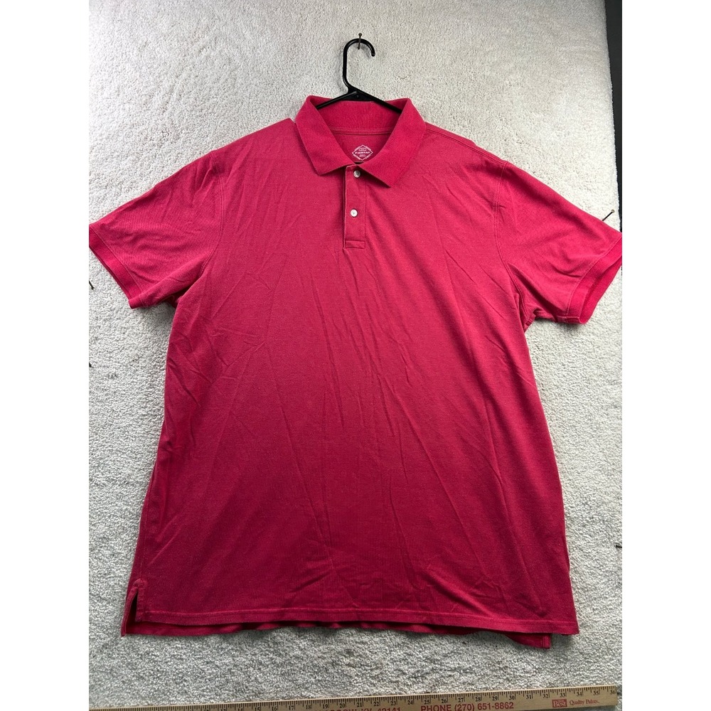 St John's Bay Polo Shirt Men's 2XL Red Cotton Blend Classic Fit